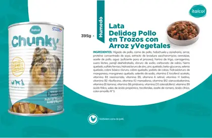 Lata Delidog Pollo en Trozos con Arroz y Vegetales